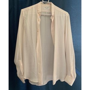 Saint Laurent Paris Long Sleeve Silk Shirt